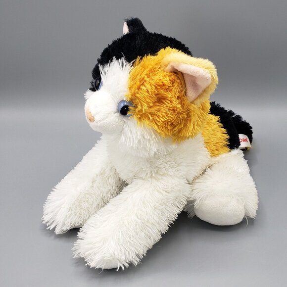 Aurora World Flopsie Plush Esmerelda Calico Cat 12" Black 2018 Blue Plastic Eyes - Picture 1 of 13
